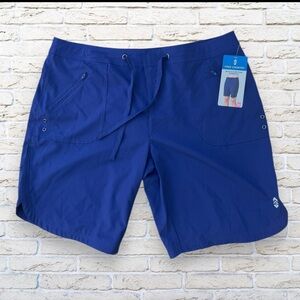 NWT Free Country Women’s Blue Swim Board Shorts - Beach & Beyond Bermuda XXL 18